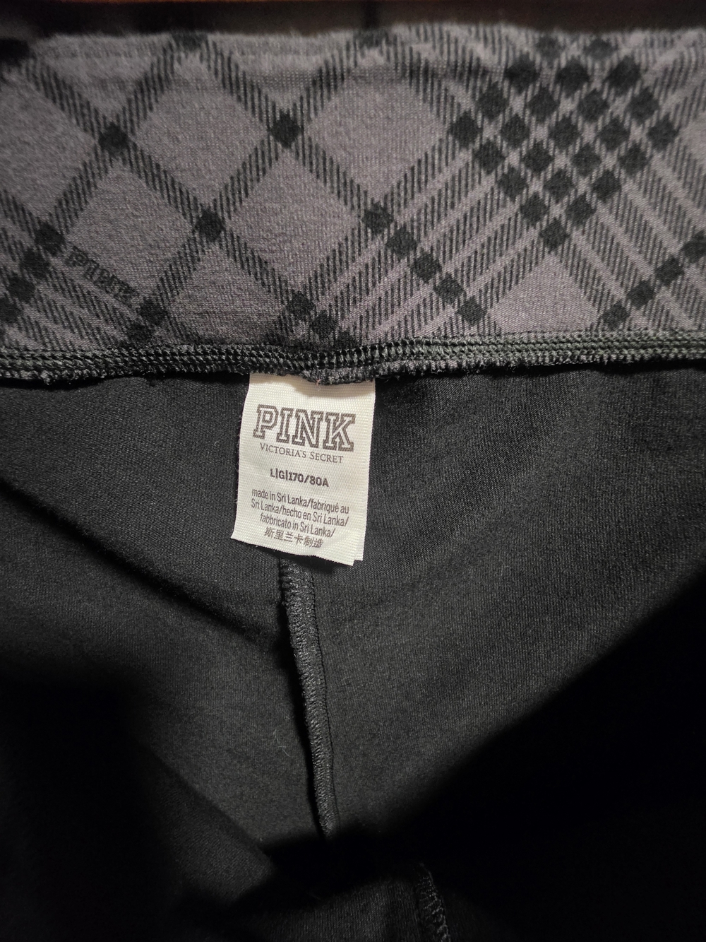 PINK Victoria’s Secret Plaid Mini Skort Gray Black Cotton Size Large - Picture 4 of 4